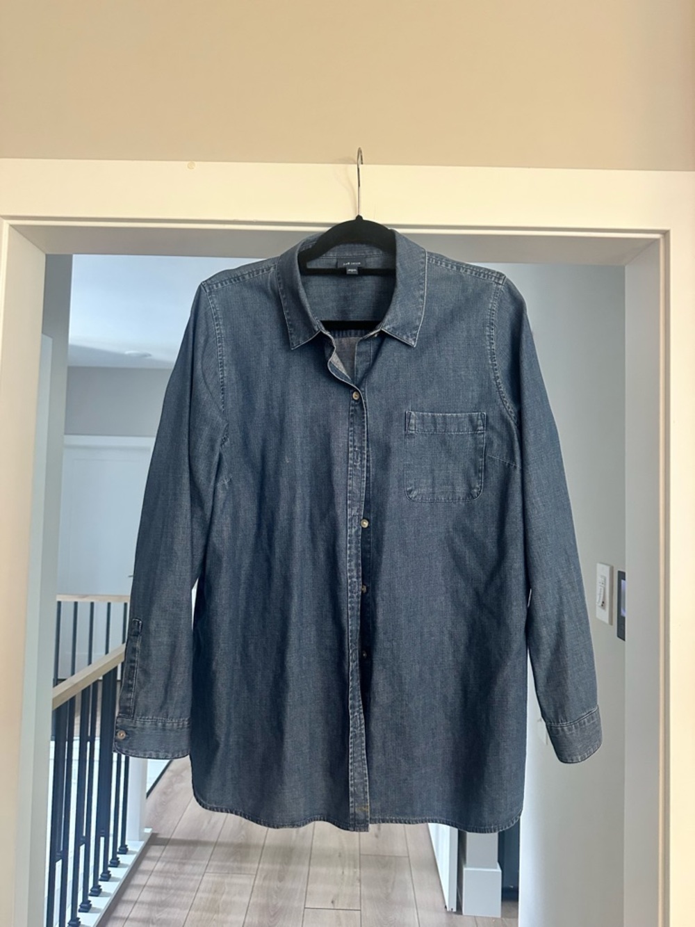 J. Jill Denim Button-Down Shirt in Medium Blue